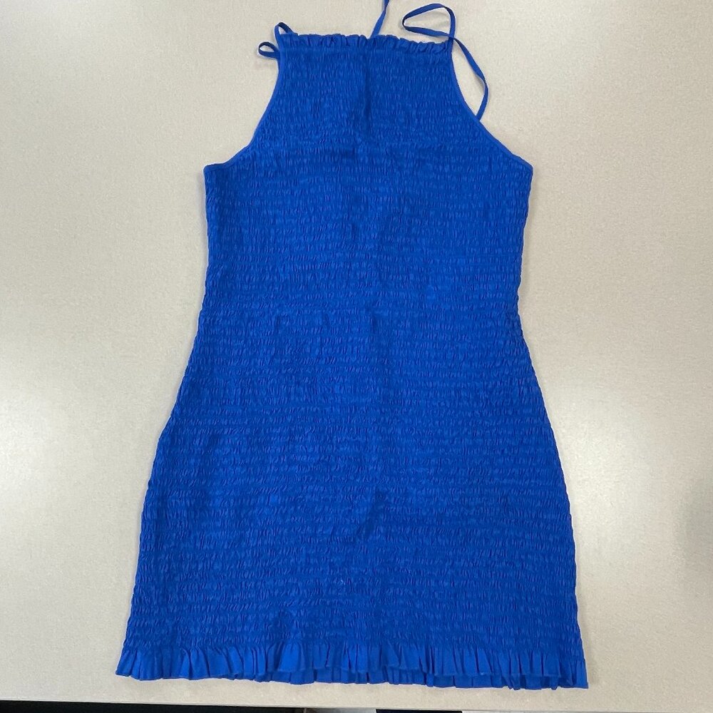 Free People Ilya Smocked Mini Dress - Lapis Blue - Size Large - NWT - Picture 2 of 6